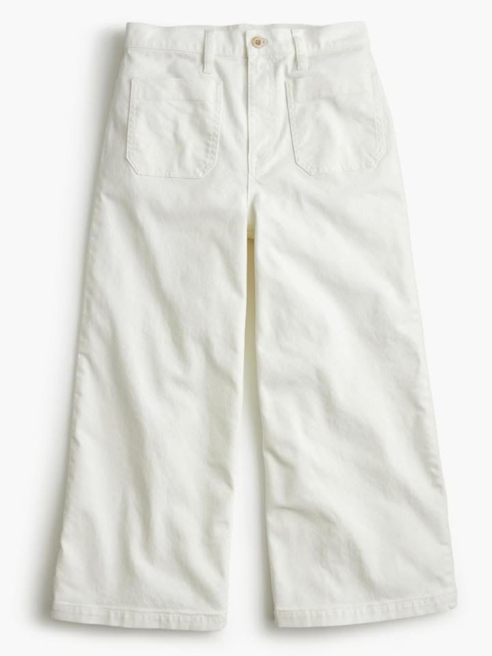 Wide Leg White Cotton Pants